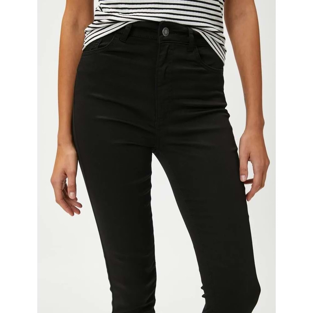 Yüksek Bel Kot Pantolon Dar Paça - KOTON - 4WAL40002MW - SİYAH - 34