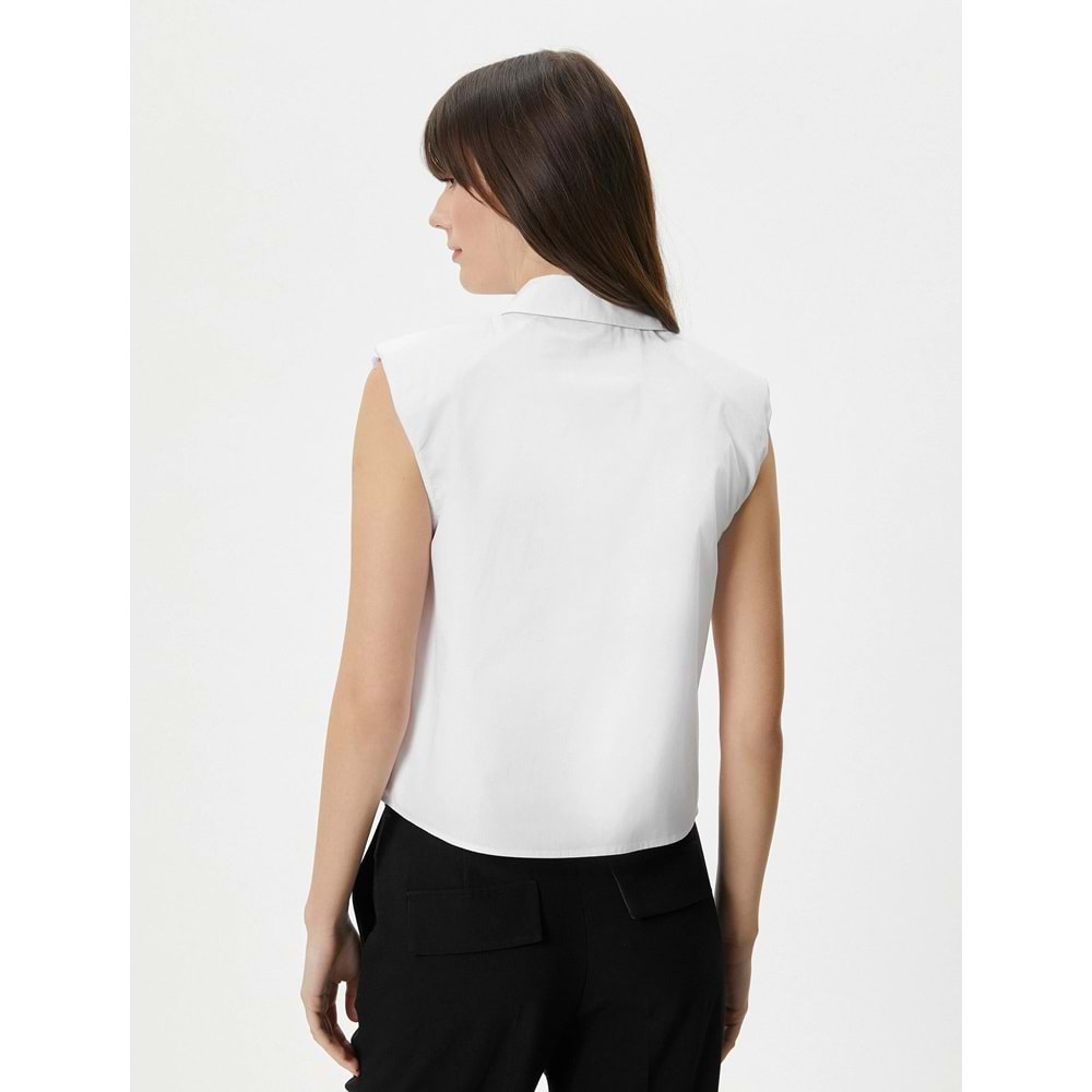 Kolsuz Gömlek Düğmeli Vatkalı Klasik Yaka - KOTON - 4SAK60056UW - KIRIK BEYAZ - 38