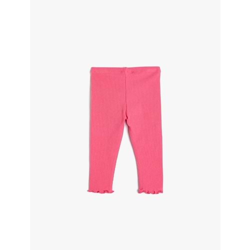 Kız Bebek Basic Tayt Fitilli Beli Lastikli Pamuklu Düğme Detaylı - 4SMG40024AK