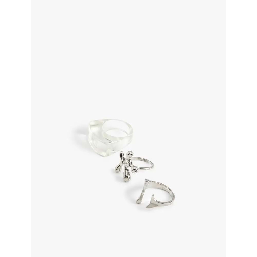 Kadın Yüzük Seti Soyut 3'lü - KOTON - 4SAK70128AA - GÜMÜŞ - S