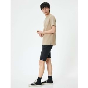 Kot Şort Slim Fit Düğmeli Cepli Katlı Paça - KOTON - 4SAM40314ND - SİYAH - 32