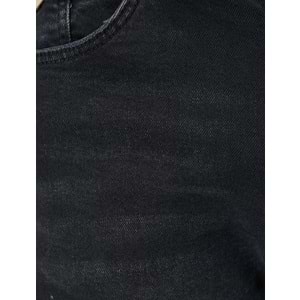 Kot Şort Slim Fit Düğmeli Cepli Katlı Paça - KOTON - 4SAM40314ND - SİYAH - 32