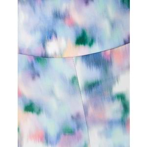 Spor Biker Tayt Yüksek Bel Batik Desenli Slim Fit - KOTON - 4SAK40061NK - LİLA DESENLİ - M