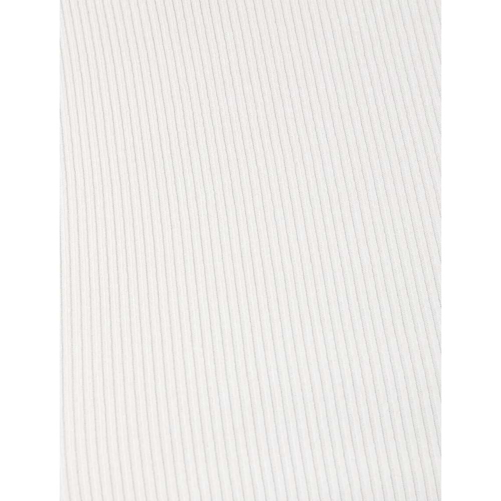 Pencere Detaylı Kısa Atlet Slim Fit Bisiklet Yaka - KOTON - 4SAL30107IK - EKRU - XS