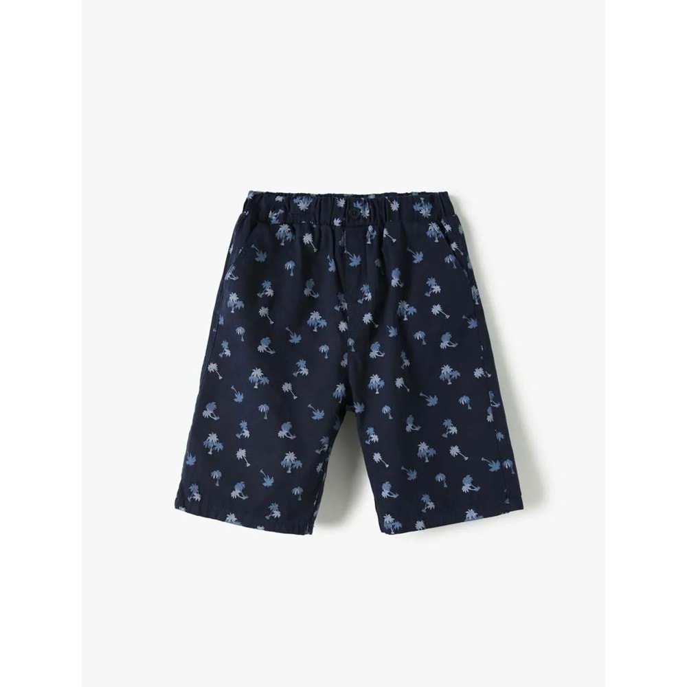 Erkek Çocuk Chino Şort Cepli Palmiye Baskılı Pamuklu - KOTON - 4SKB40018TW - 7-8 YAŞ