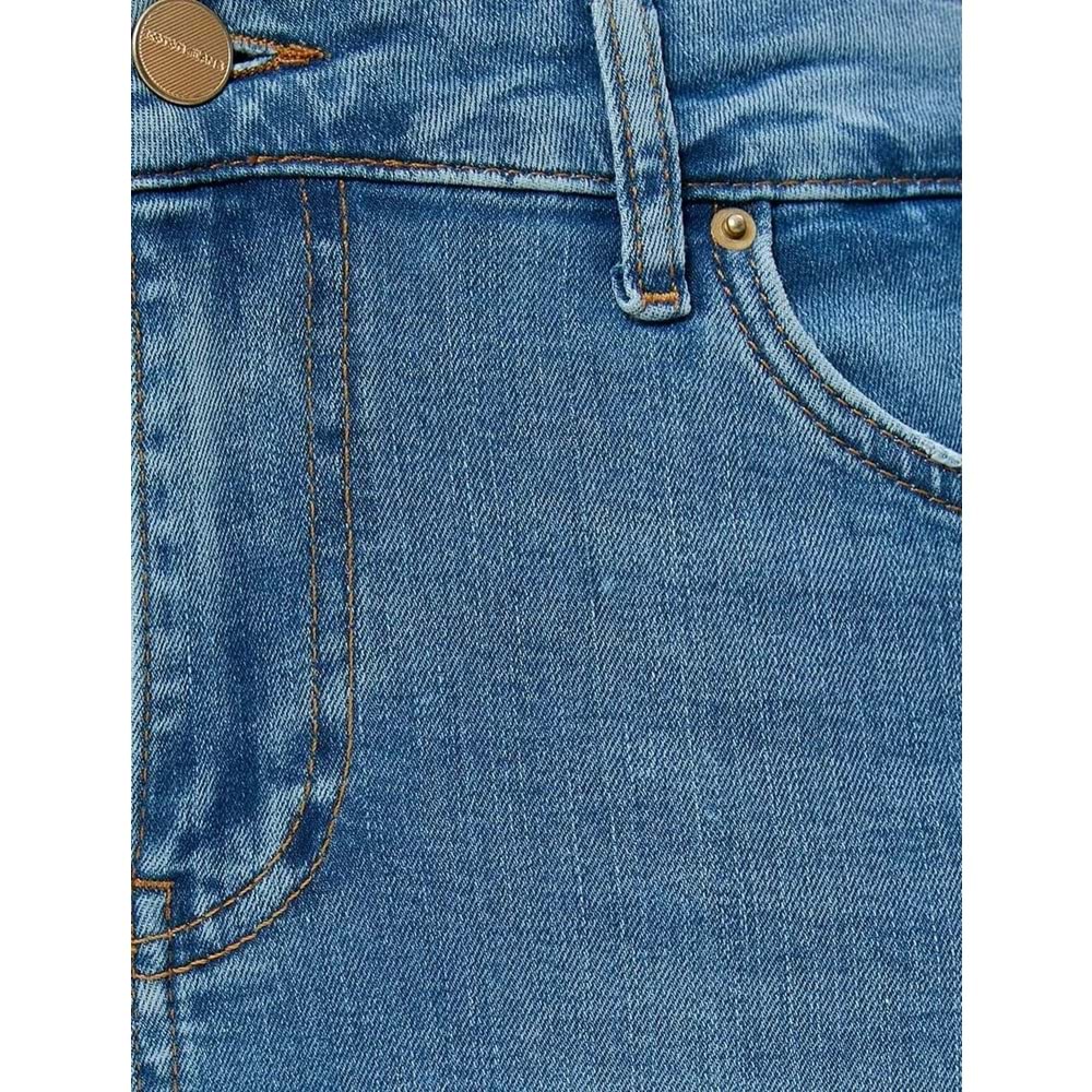 Dar Kesim Yüksek Bel Kot Pantolon Yıpratmalı Esnek Cepli Pamuklu - Carmen Skinny Jeans - KOTON - 4SAL40060MD - AÇIK İNDİGO - 30/32