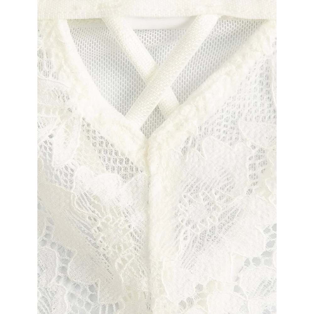 Dantelli Tül String Külot - KOTON - 4SLK30091MK - BEYAZ - S