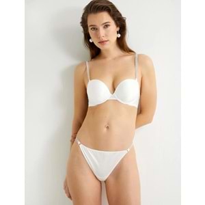 Taşlı Külot String Normal Bel Bridal - KOTON - 4SLK30096MK - BEYAZ - S