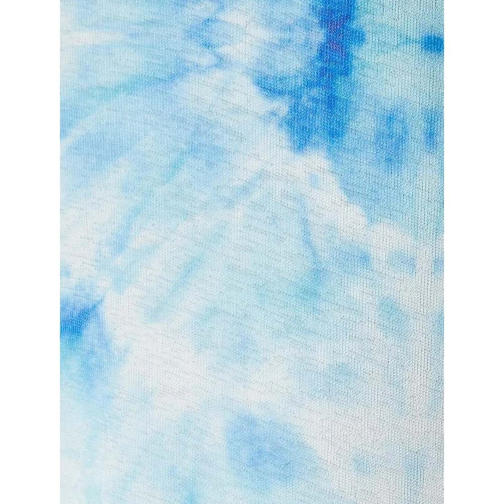 Bol Paça Pantolon Batik Desenli Normal Bel - KOTON - 4SAK40011EK - MAVİ DESENLİ - S