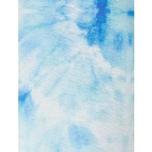 Bol Paça Pantolon Batik Desenli Normal Bel - KOTON - 4SAK40011EK - MAVİ DESENLİ - S