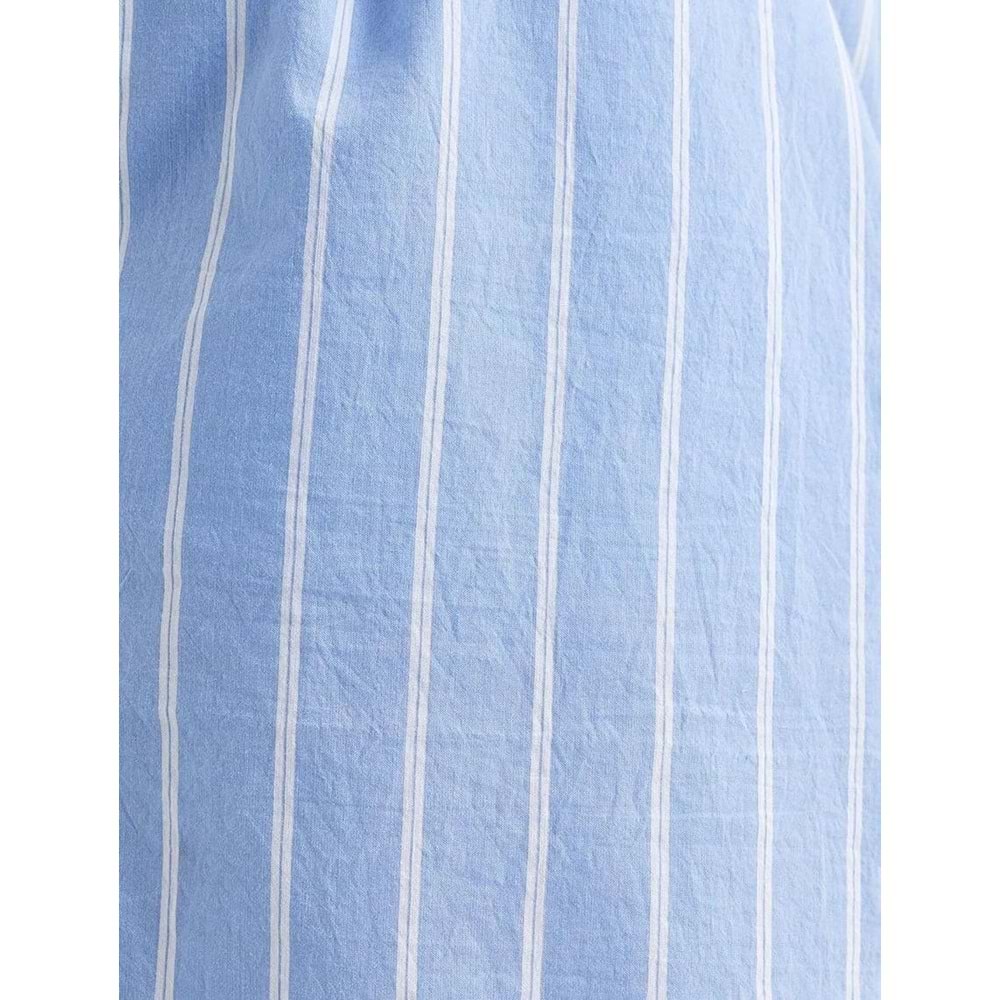 Mini Şort Cepli Beli Çift Lastik Detaylı - KOTON - 4SAK40068EW - MAVİ ÇİZGİLİ - 36