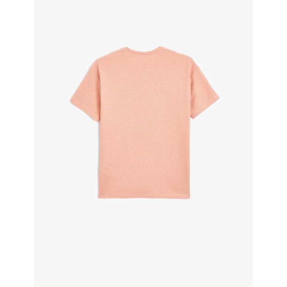 Erkek Çocuk Tişört Kuru Kafa Baskılı Detaylı Kısa Kollu Bisiklet Yaka Dokulu - KOTON - 4SKB10248TK - PEMBE - 5-6 YAŞ