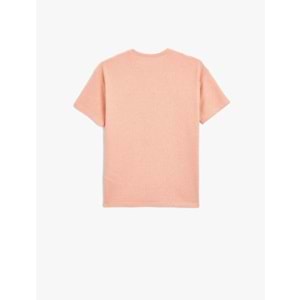 Erkek Çocuk Tişört Kuru Kafa Baskılı Detaylı Kısa Kollu Bisiklet Yaka Dokulu - KOTON - 4SKB10248TK - PEMBE - 5-6 YAŞ