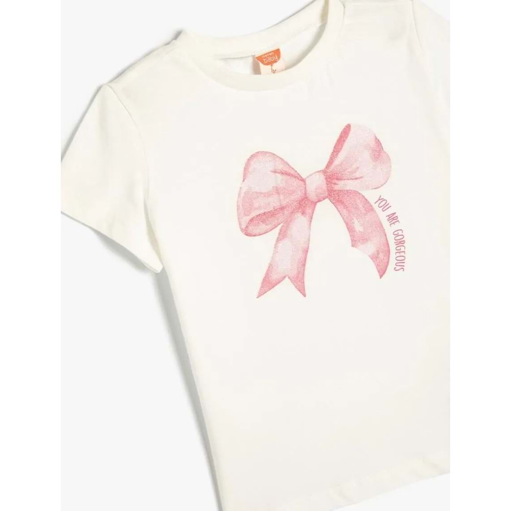 Kız Bebek Giyim Tişört - KOTON - 4SMG10204AK - BEYAZ - 18-24 AY