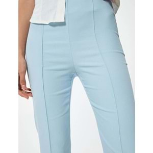 Koton X Sibil Çetinkaya - Cigarette Pantolon Nervürlü Standart Bel - KOTON - 4SAK40509PW - MAVİ - 34