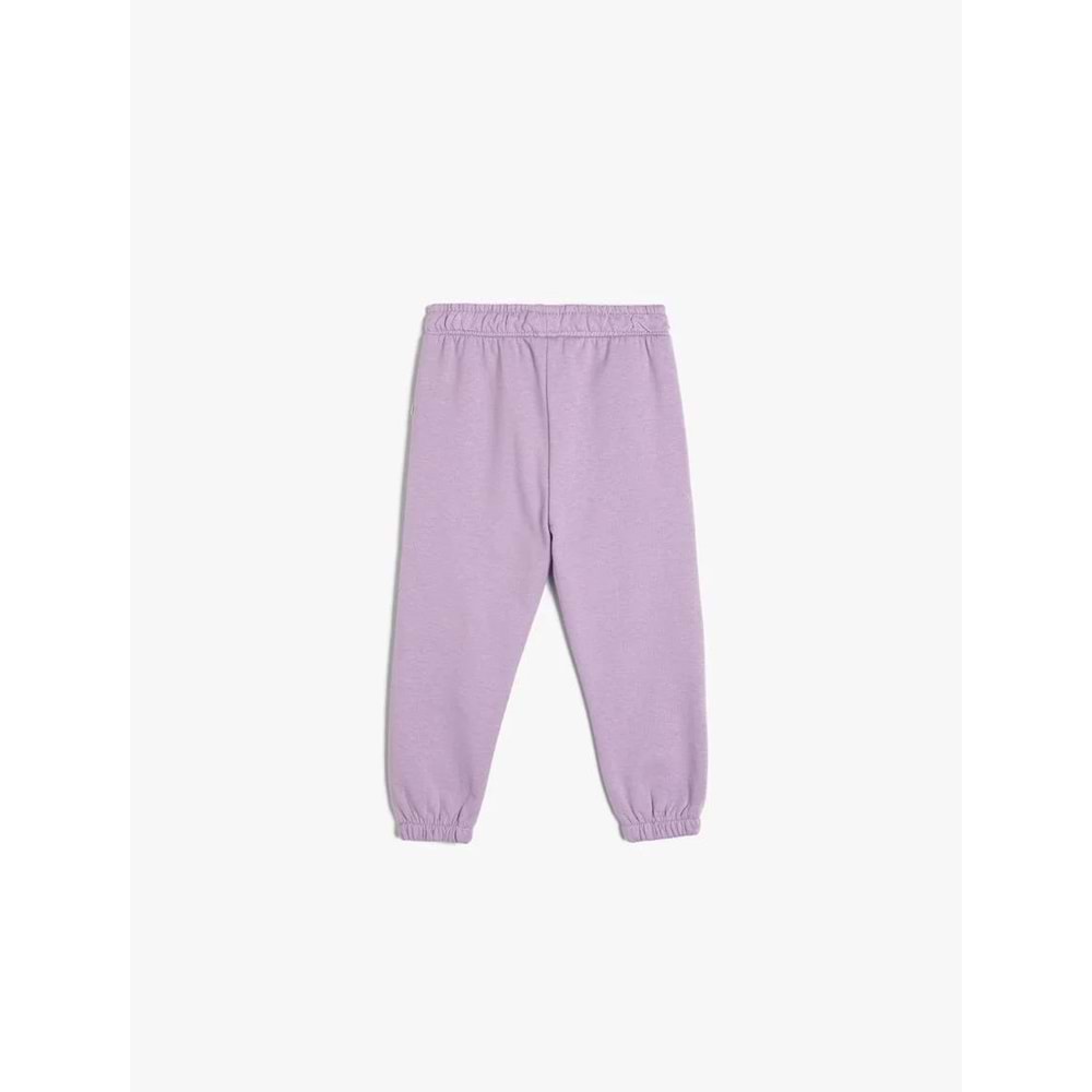 Kız Bebek Giyim Basic Jogger Eşofman Altı Beli Lastikli Pamuklu - KOTON - 5WMG40039AK - LİLA - 9-12 AY