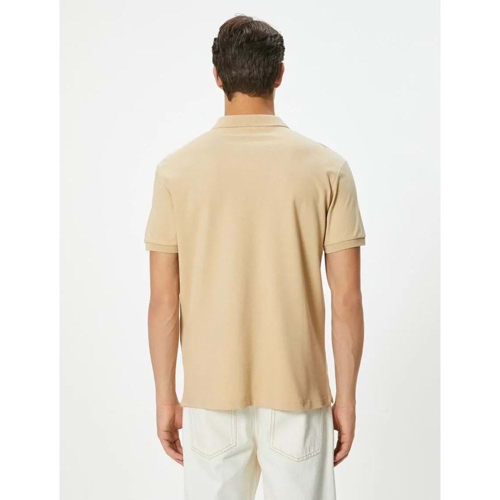 Polo Yaka Tişört - KOTON - 4SAM10098MK - BEJ - L