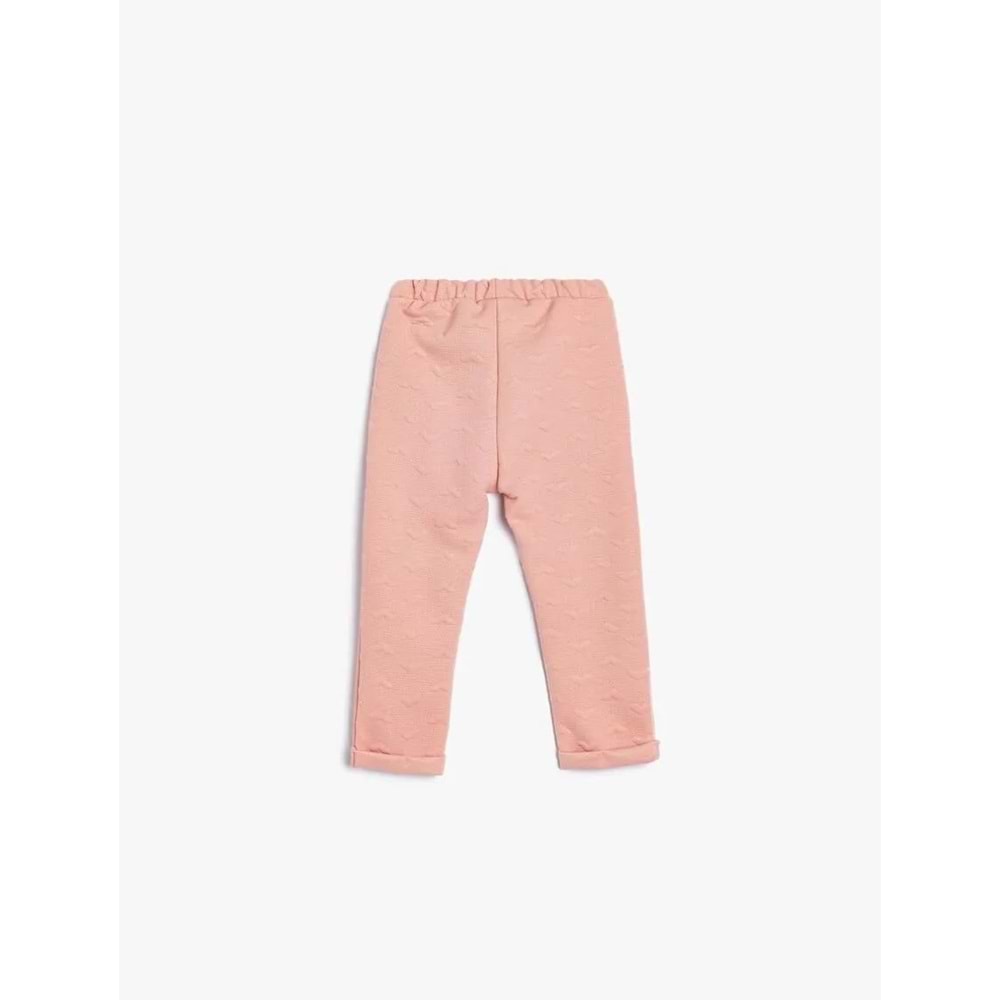 Kız Bebek Eşofman Altı Dokulu Beli Lastikli - KOTON - 5WMG40050AK - PEMBE - 3-4 YAŞ