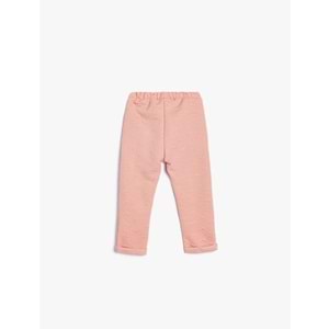 Kız Bebek Eşofman Altı Dokulu Beli Lastikli - KOTON - 5WMG40050AK - PEMBE - 3-4 YAŞ