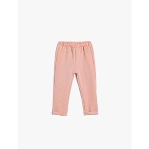 Kız Bebek Eşofman Altı Dokulu Beli Lastikli - KOTON - 5WMG40050AK - PEMBE - 3-4 YAŞ