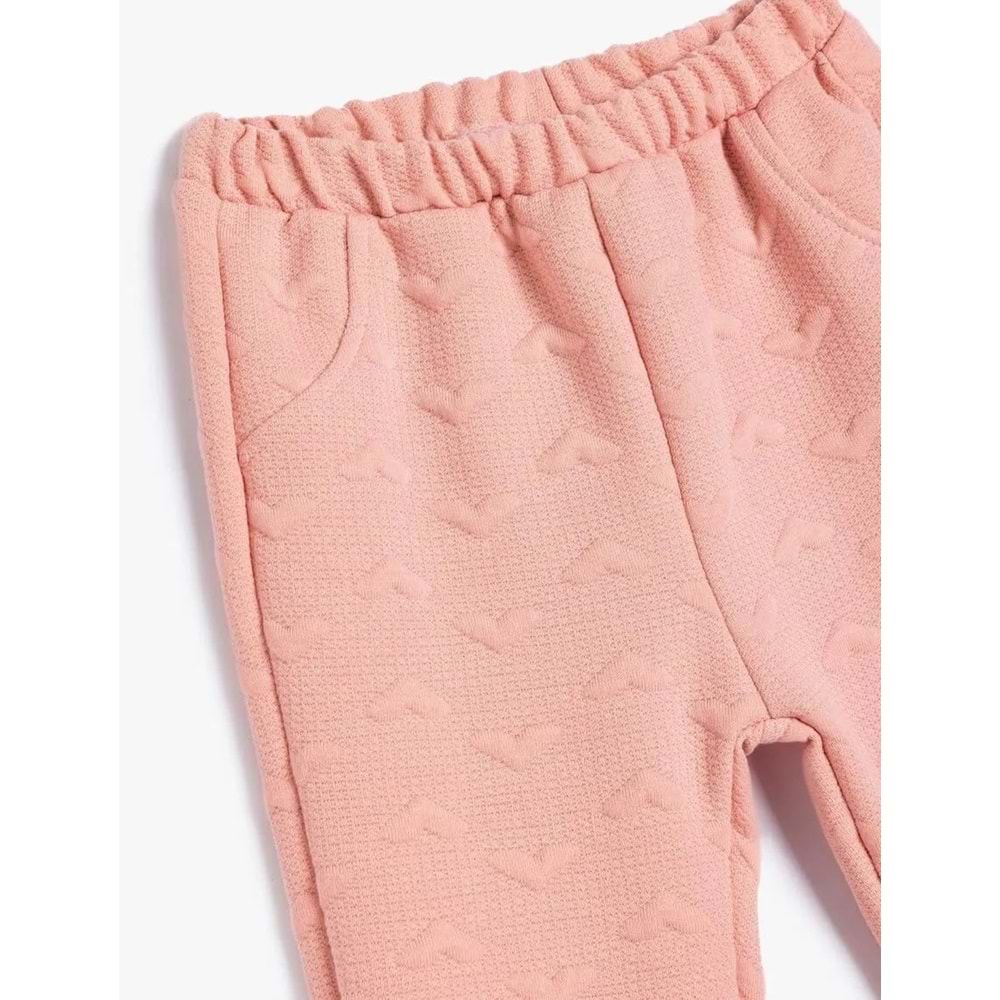 Kız Bebek Eşofman Altı Dokulu Beli Lastikli - KOTON - 5WMG40050AK - PEMBE - 3-4 YAŞ