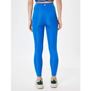 Spor Tayt Cep Detaylı Yüksek Bel Slim Fit - KOTON - 5WAK40023NK - SAKS MAVİSİ - XS
