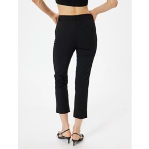 Crop Paça Cigarette Pantolon Regular Fit - KOTON - 5WAK40032UW - SİYAH - 40