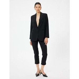 Crop Paça Cigarette Pantolon Regular Fit - KOTON - 5WAK40032UW - SİYAH - 40