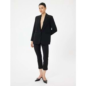 Crop Paça Cigarette Pantolon Regular Fit - KOTON - 5WAK40032UW - SİYAH - 40