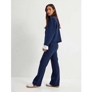 Nervürlü Düz Paça Pantolon Regular Fit - KOTON - 5WAK40084PW - LACİVERT - 42