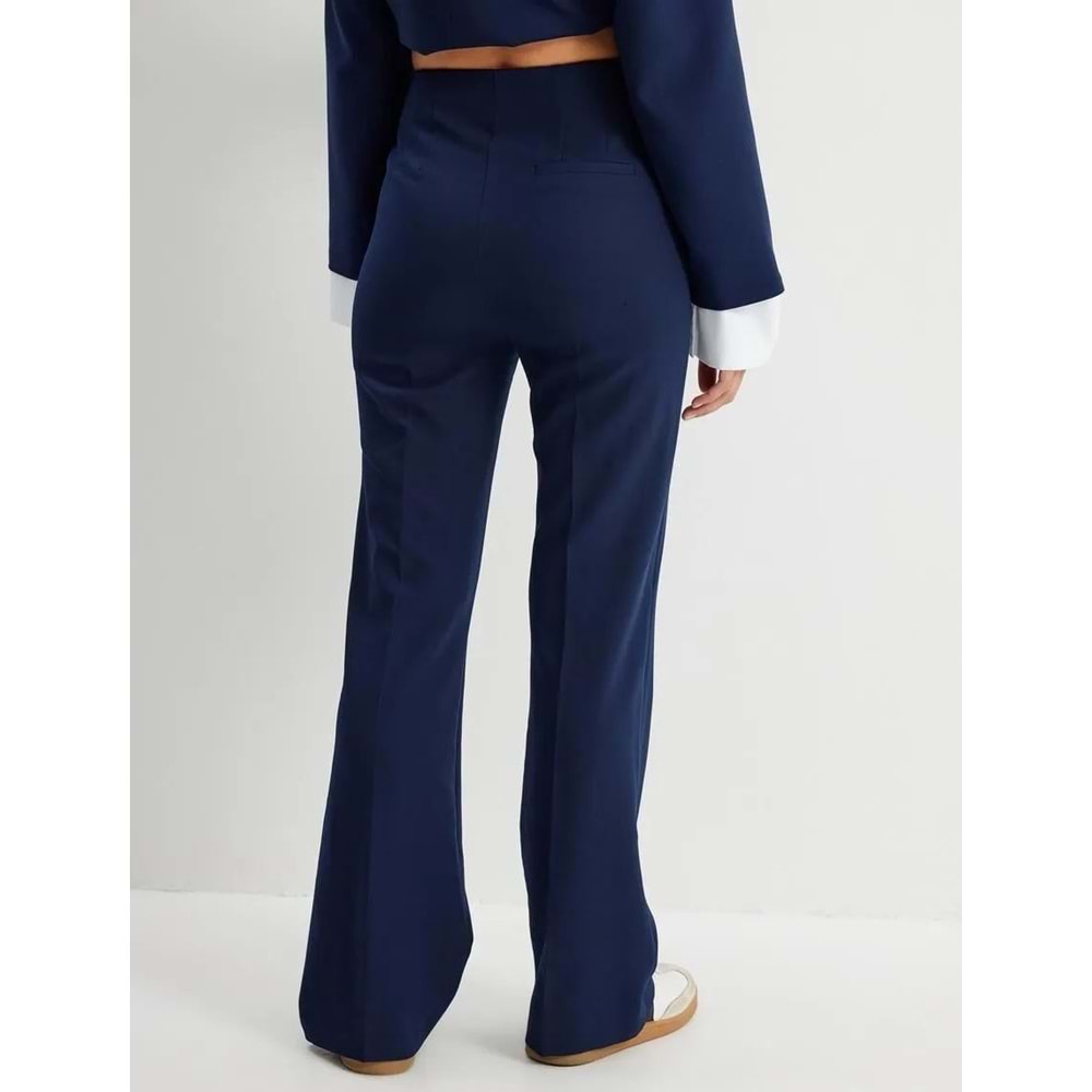 Nervürlü Düz Paça Pantolon Regular Fit - KOTON - 5WAK40084PW - LACİVERT - 42
