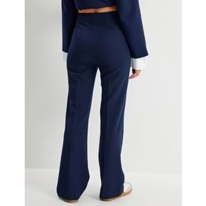 Nervürlü Düz Paça Pantolon Regular Fit - KOTON - 5WAK40084PW - LACİVERT - 42