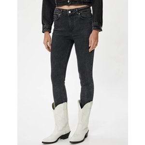 Yüksek Bel Kot Pantolon Skinny Fit Düğmeli - Carmen Jeans - KOTON - 5WAL40058MD - SİYAH - 30/32