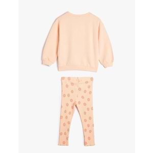 Kız Bebek Sweatshirt ve Tayt Takımı - KOTON - 5WMG10031AK - PEMBE - 4-5 YAŞ