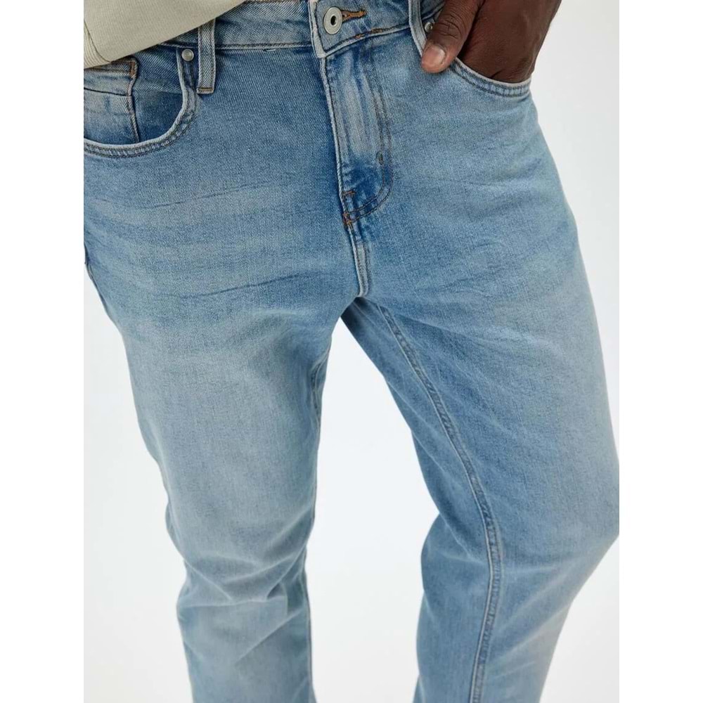 Slim Fit Kot Pantolon - Brad Jean - KOTON - 5WAM40002ND - AÇIK İNDİGO - 33/32