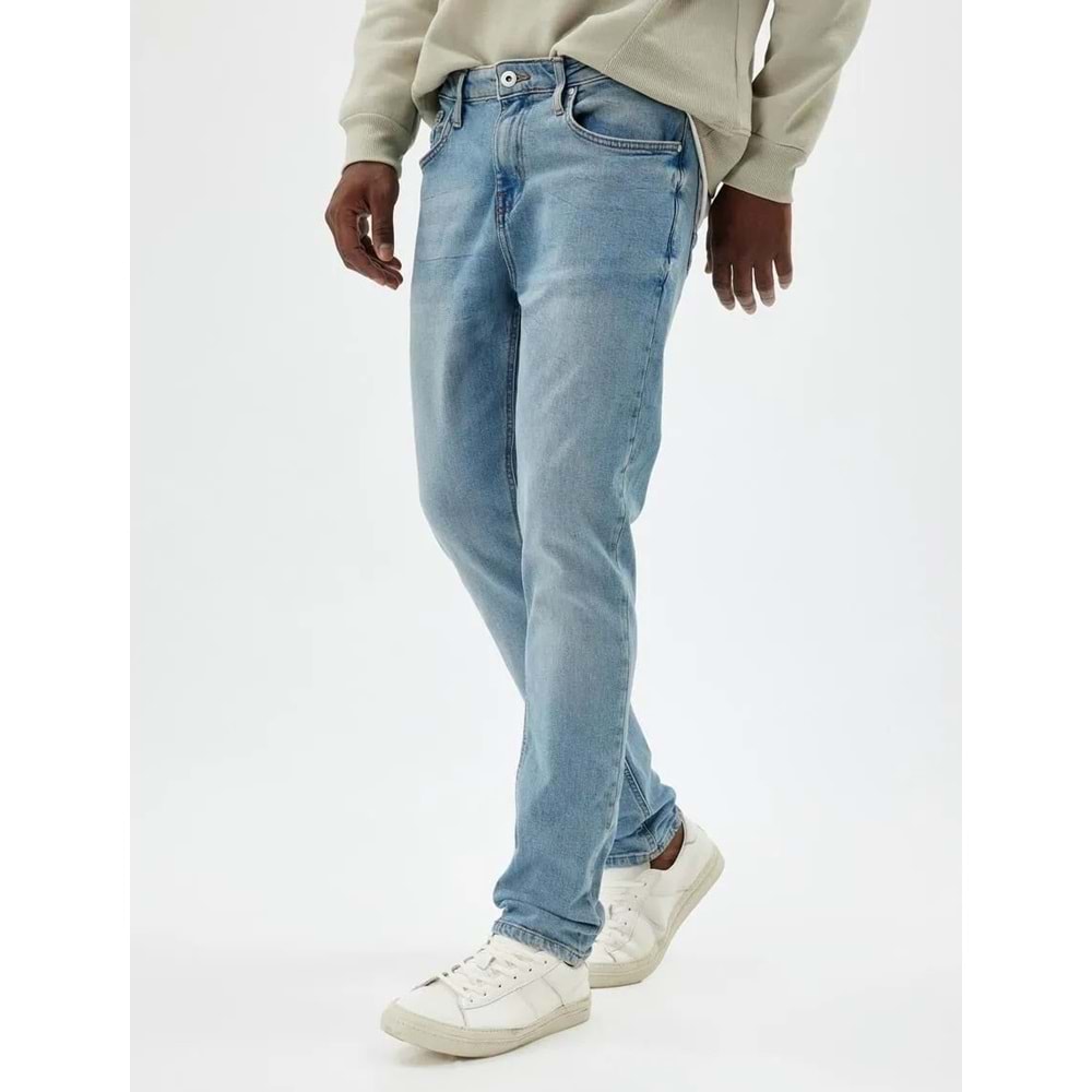 Slim Fit Kot Pantolon - Brad Jean - KOTON - 5WAM40002ND - AÇIK İNDİGO - 33/32