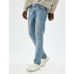 Slim Fit Kot Pantolon - Brad Jean - KOTON - 5WAM40002ND - AÇIK İNDİGO - 33/32