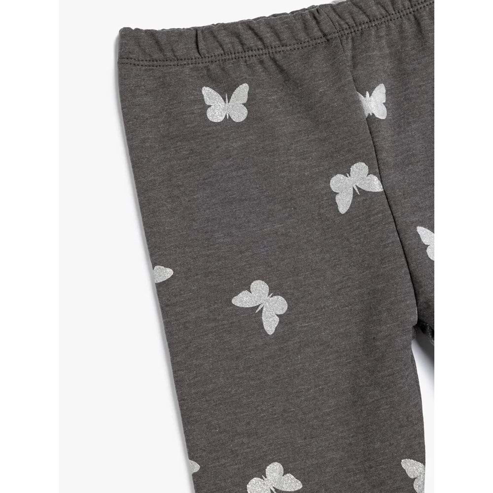 Kız Bebek Kelebek Baskılı Tayt - KOTON - 5WMG40031AK - ANTRASİT - 12-18 AY