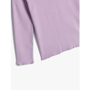 Kız Bebek Basic Tişört Uzun Kollu Bisiklet Yaka - KOTON - 5WMG10005AK - LİLA - 12-18 AY