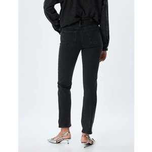 Yüksek Bel Kot Pantolon Slim Fit - KOTON - 5WAL40037MD - ANTRASİT - 27/32