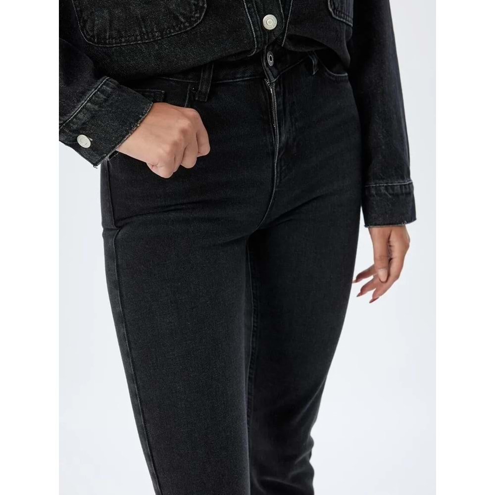 Yüksek Bel Kot Pantolon Slim Fit - KOTON - 5WAL40037MD - ANTRASİT - 27/32