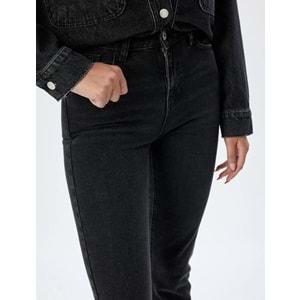 Yüksek Bel Kot Pantolon Slim Fit - KOTON - 5WAL40037MD - ANTRASİT - 27/32