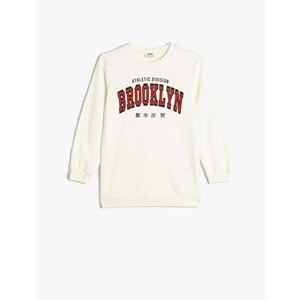 Erkek Çocuk Sweat Uzun Kollu Şehir Baskılı - KOTON - 5WKB10049TK - EKRU - 4-5 YAŞ