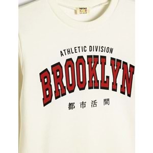 Erkek Çocuk Sweat Uzun Kollu Şehir Baskılı - KOTON - 5WKB10049TK - EKRU - 4-5 YAŞ