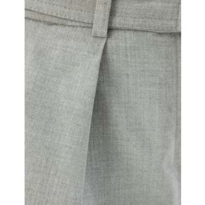 Kemerli Kumaş Pantolon Düz Paça Cepli - KOTON - 5WAK40017PW - GRİ - 42