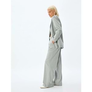Kemerli Kumaş Pantolon Düz Paça Cepli - KOTON - 5WAK40017PW - GRİ - 42