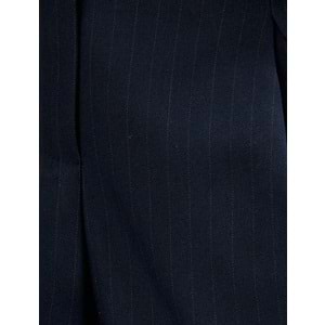 Yüksek Bel Geniş Paça Kumaş Pantolon - KOTON - 5WAK40083UW - LACİVERT ÇİZGİLİ - 40