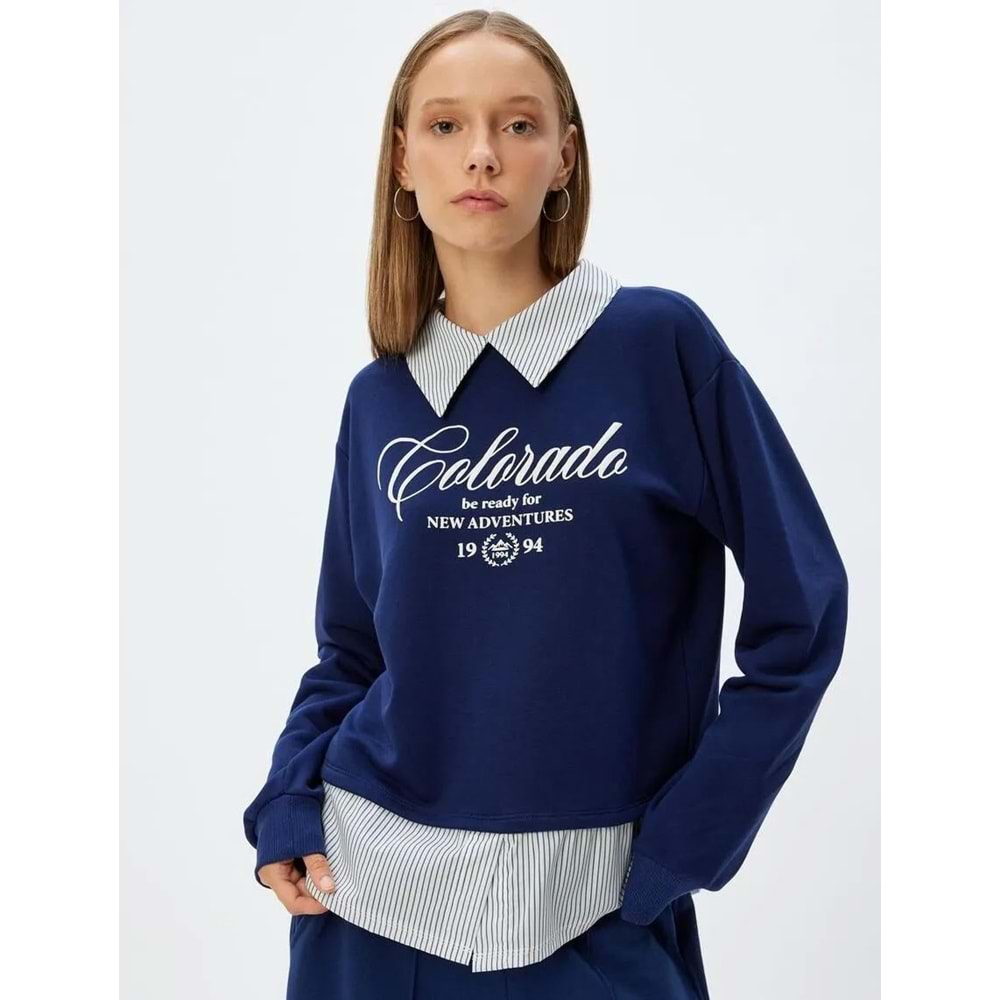 Gömlek Yaka Sweatshirt Oversize 5WAL10450IK