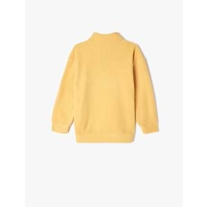Erkek Çocuk Polar Sweatshirt Dik Yaka - KOTON - 5WKB10214TK - HARDAL - 6-7 YAŞ