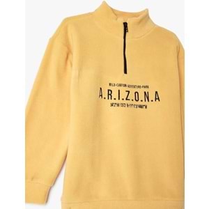 Erkek Çocuk Polar Sweatshirt Dik Yaka - KOTON - 5WKB10214TK - HARDAL - 6-7 YAŞ
